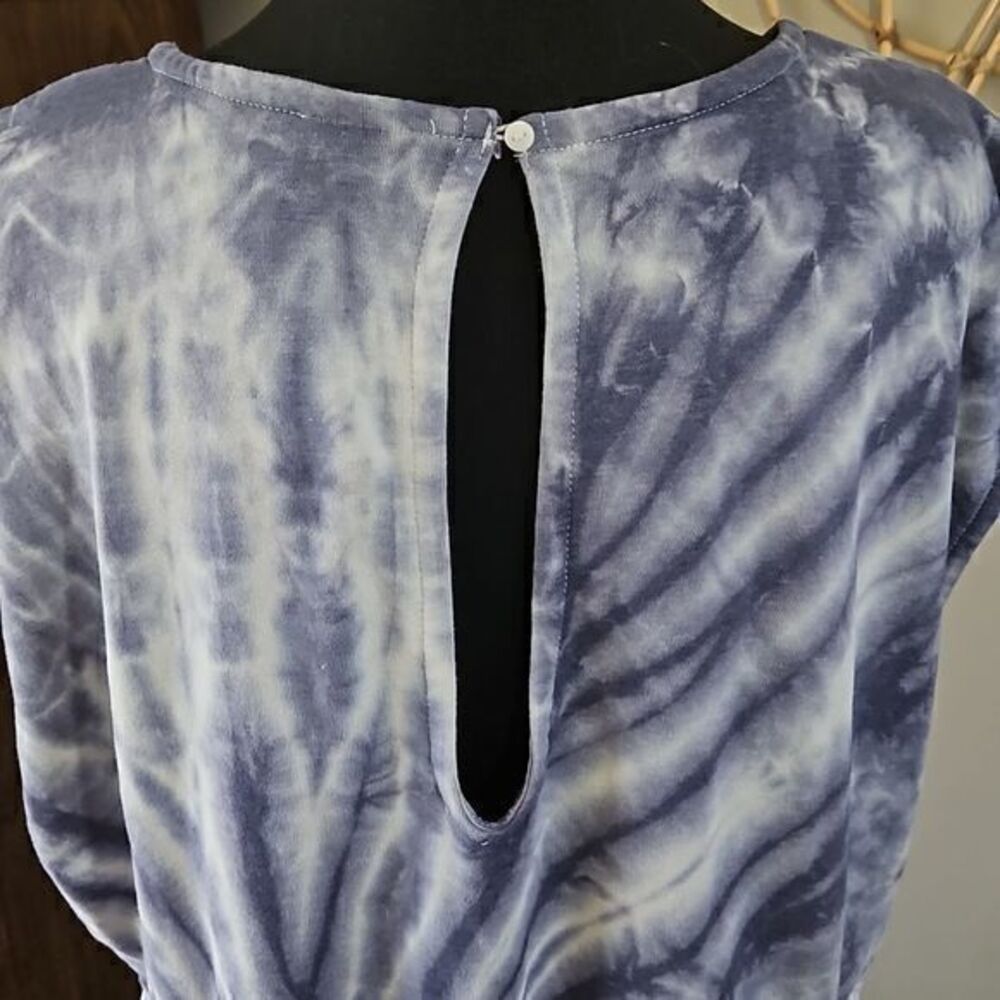 H&M Purple Cloud Tie Dye Adjustable Drawstring Waist Sleeveless Romper Sz L/XL - Picture 7 of 12